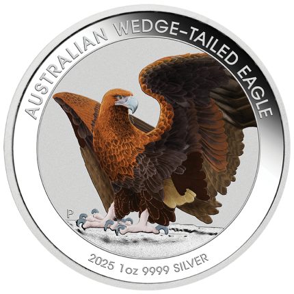 Värviline hõbemünt 1 $ Austraalia 2025 - Kiilusaba-kotkas 1 oz BU
